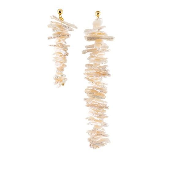 Cult Gaia Aliza Baroque Cultured Freshwater Pearl Asymmetric Drop Earrin… - Picture 15 of 16